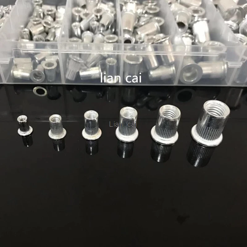 190 шт алюминиевый сплав Rivnut плоская головка Резьбовая вставка крышка M3 M4 M5 M6 M8 M10
