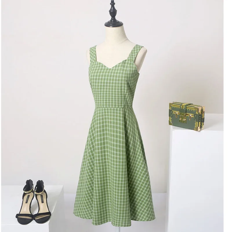 

2021 плюс размер, длинное платье в клетку без рукавов, сексуальные платья, школьная ретро одежда, женская одежда Harajuku, корейская мода