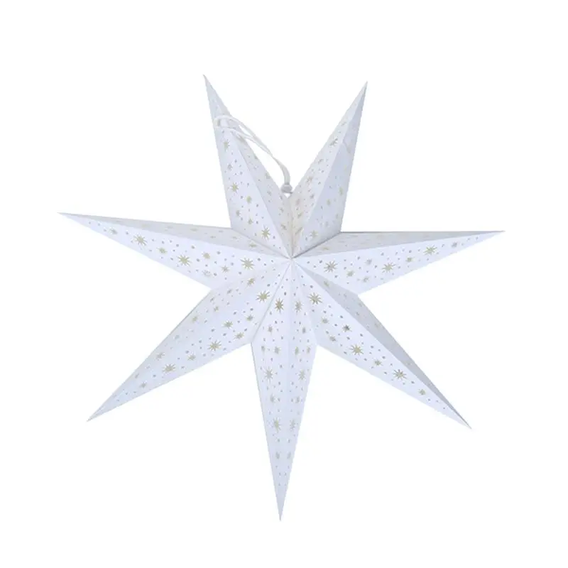 

Hollow Out Paper Lantern 3D Stars Shaped Lampshade Festival Snowflake Pattern Hanging Decorations for Party Birthday Holiday