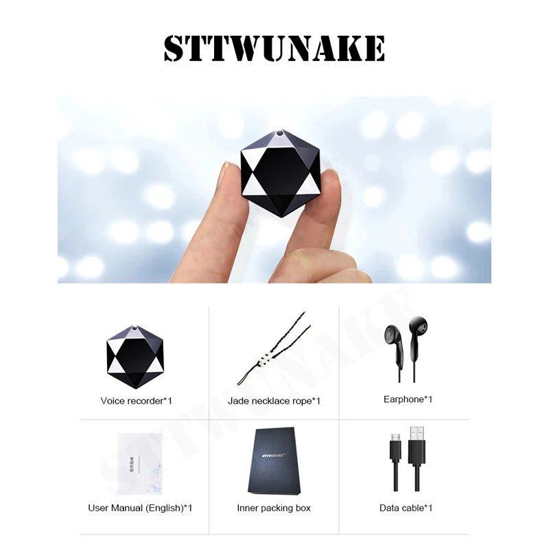 

STTWUNAKE voice recorder mini recording dictaphone micro audio sound digital professional flash drive secret