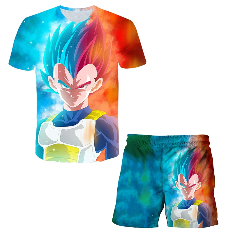 

Dragon-Ball Goku Vegeta Boys Clothing Children Summer Boys Japan Anime Clothes Cartoon Kids Boy Clothing Set T-shirt+Pants