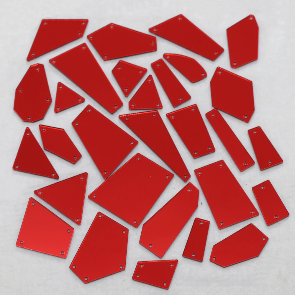 Светлый Сиам acryl ic зеркало пришить Стразы DIY Flatback зеркало акрил пришивные стразы с отверстиями для шитья