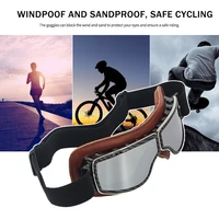 motorcycle vintage goggles glasses utv atv cruiser windproof helmet leather goggles dirt bike eyewear outdoor sports protection