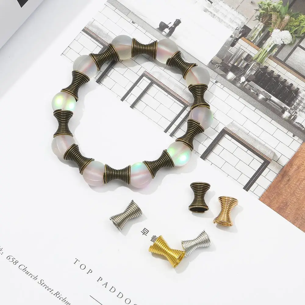 30 шт./лот металлическая пружинная воронка разделительные шапочки для бусин