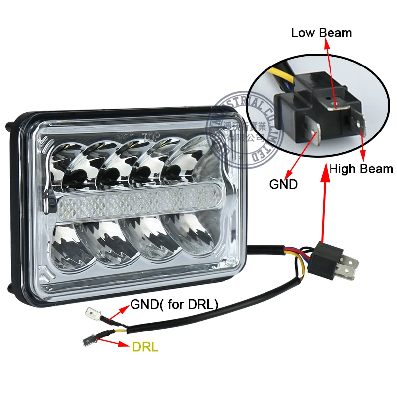 Квадратные бусины 4x6 &quot45 Ватт машинные Led Wrangler фары высокой/ближнего света H4