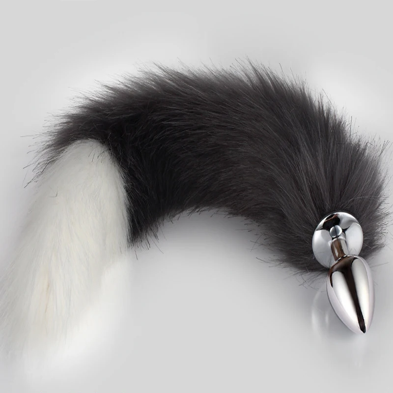 Анальная пробка с хвостом для собак и взрослых металлические поддельные