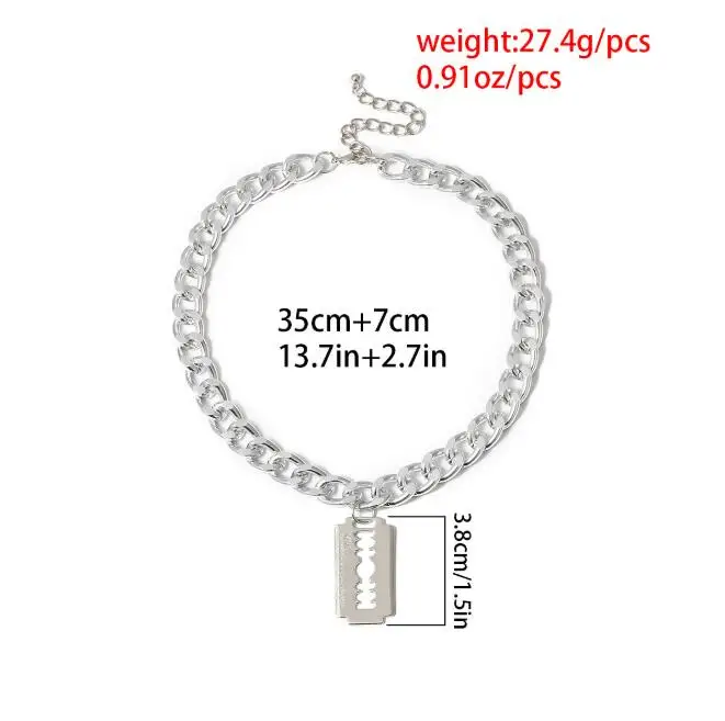 Ожерелье с кулоном в виде лезвия бабочки готическом стиле Массивное колье-чокер