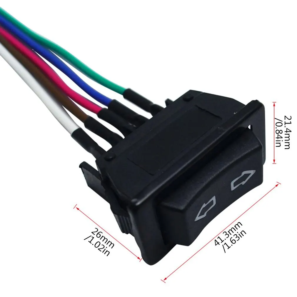 

Professional 5Pin 12 For 24 v Black Car Power Window Switch With Plastic Lamp Electronic Components Universal For Cars