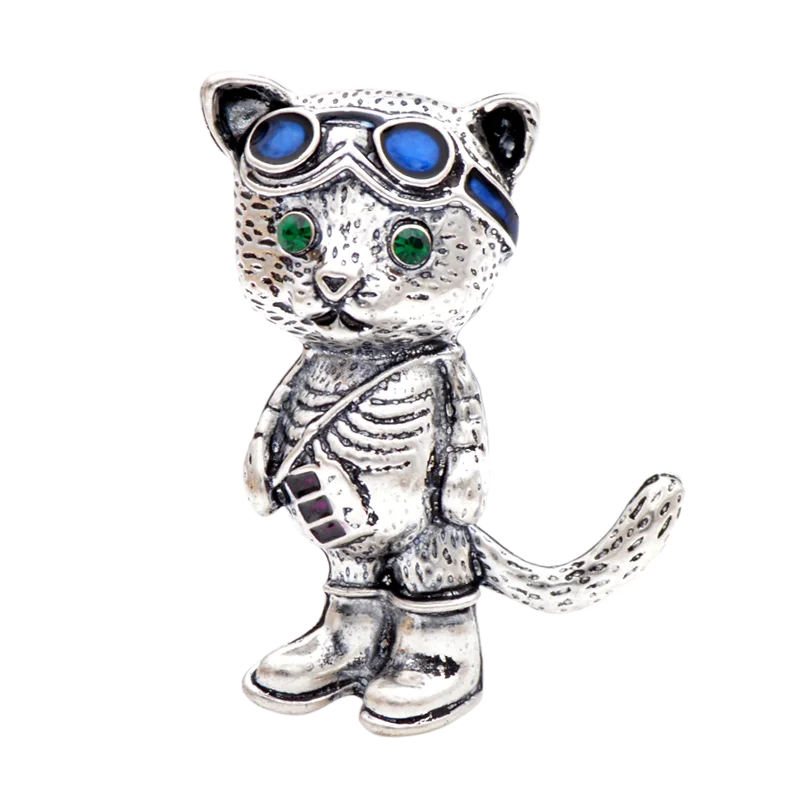 silver CINDY XIANG 3 Цвета эмалированная брошь кошка дизайн Модная брошь с животными унисекс женские и мужские высококачественные Броши - Окраска металла: silver