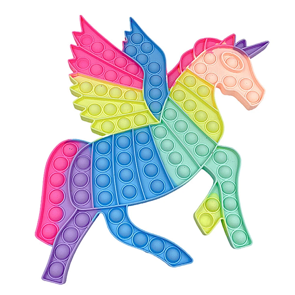 

Push Bubble Toys Horse Shape Rainbow Push Bubble Animal Fidget Toys Sensory Autism Needs Sensory Squeeze Stress Reliver Toy