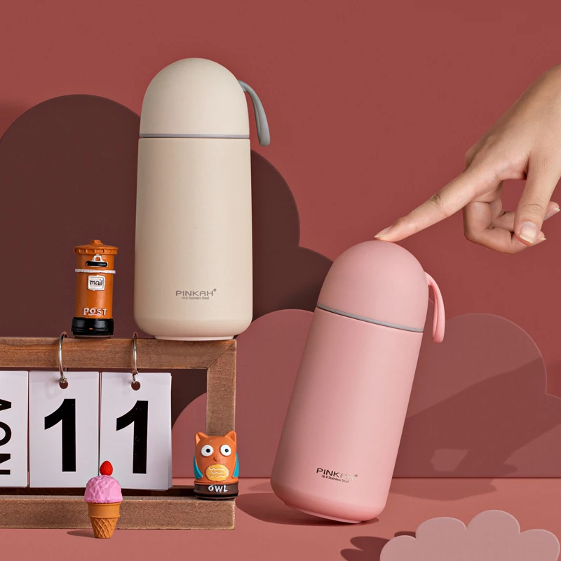 Pinkah Термос 430 мл портативная вакуумная колба для девочек и женщин Термокружка