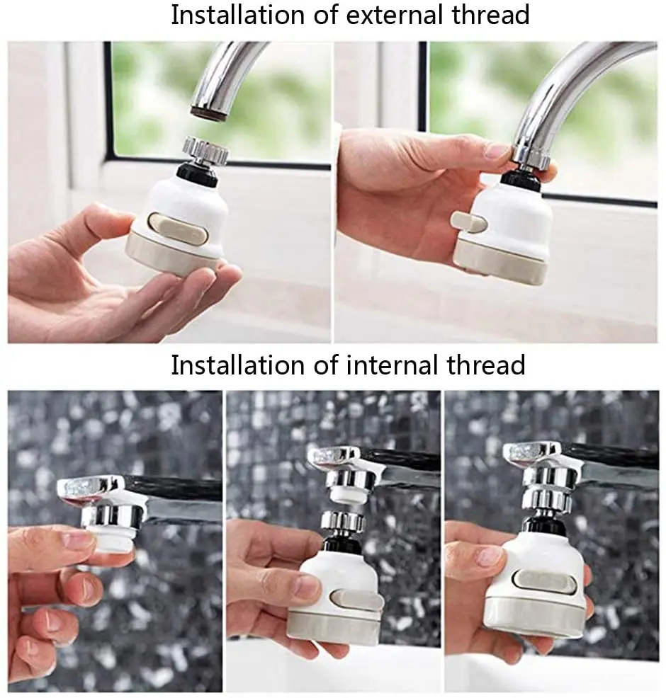 

Kitchen Faucet Aerator 3 Modes 360 Rotatable Tap Nozzle High Pressure Filter Adapter Sprayer for Kitchen Faucet Accessories