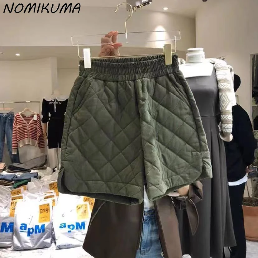 Шорты Nomikuma женские эластичные с высокой талией Осень-зима 2021 | Женская одежда