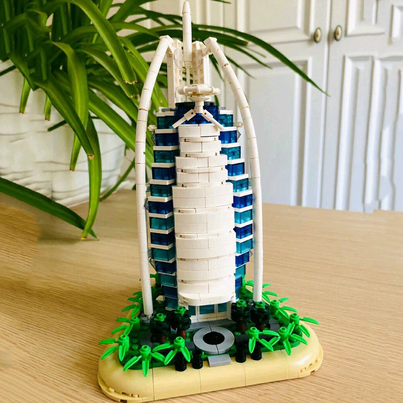 LOZ 1029 World Architecture Burj Al Arab Hotel Tree Plant 3D Model DIY Mini Blocks Bricks Building Toy for Children Gift no Box | Игрушки и