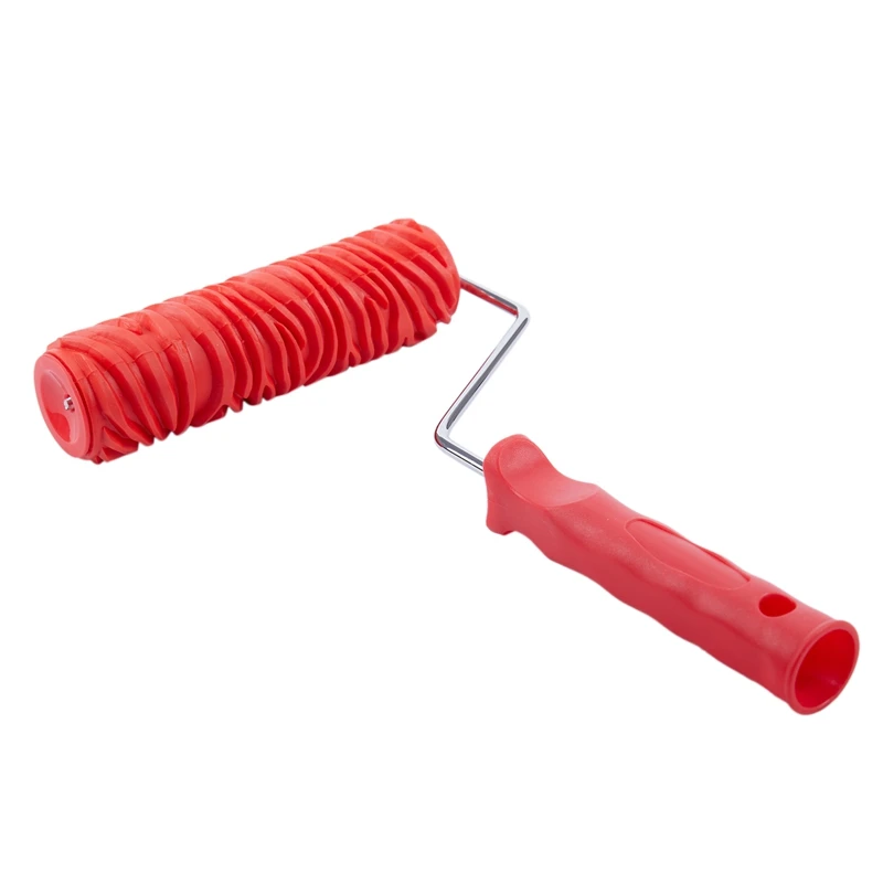 

7Inch Embossed Zebra Stripe Painting Roller with Handle for Wall Decoration