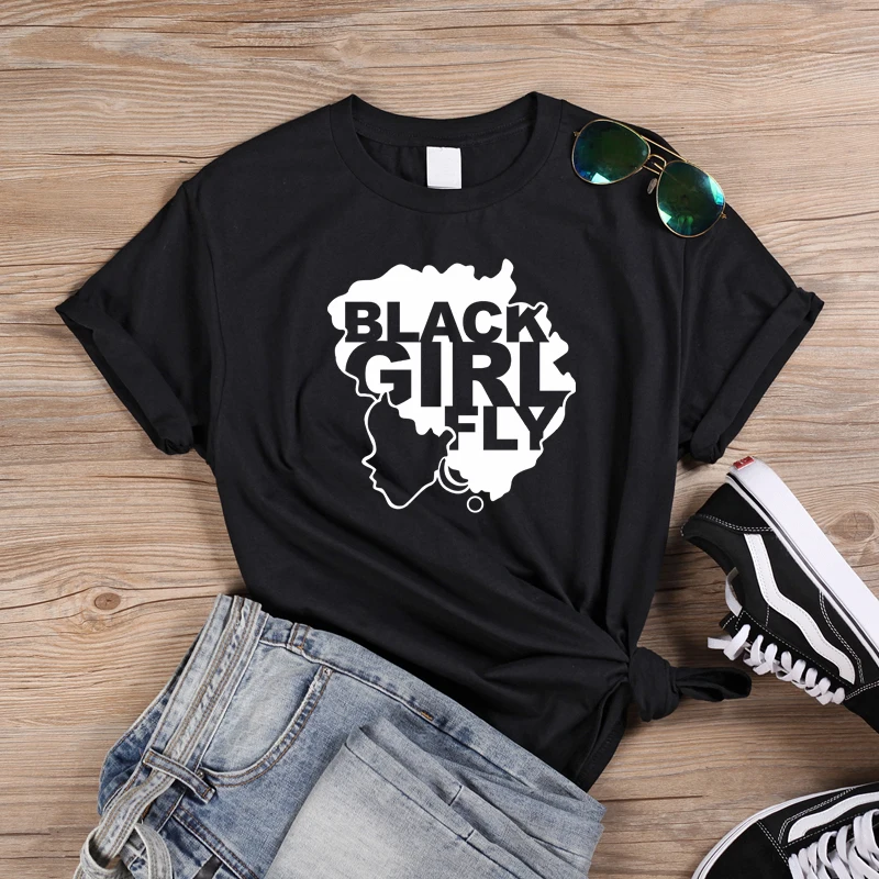 ONSEME Africa Map Graphic T Shirt Hipster Afro Lady Print Shirts Black Girl Fly Slogan Tshirt Women Streetwear Melanin Tees | Женская