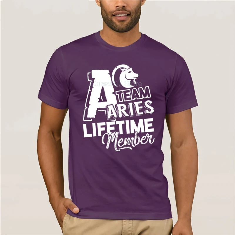 

quality fashion Printed T-shirt crew neck short sleeve casual T-shirt Aries lifetime member fashion T-shirt men