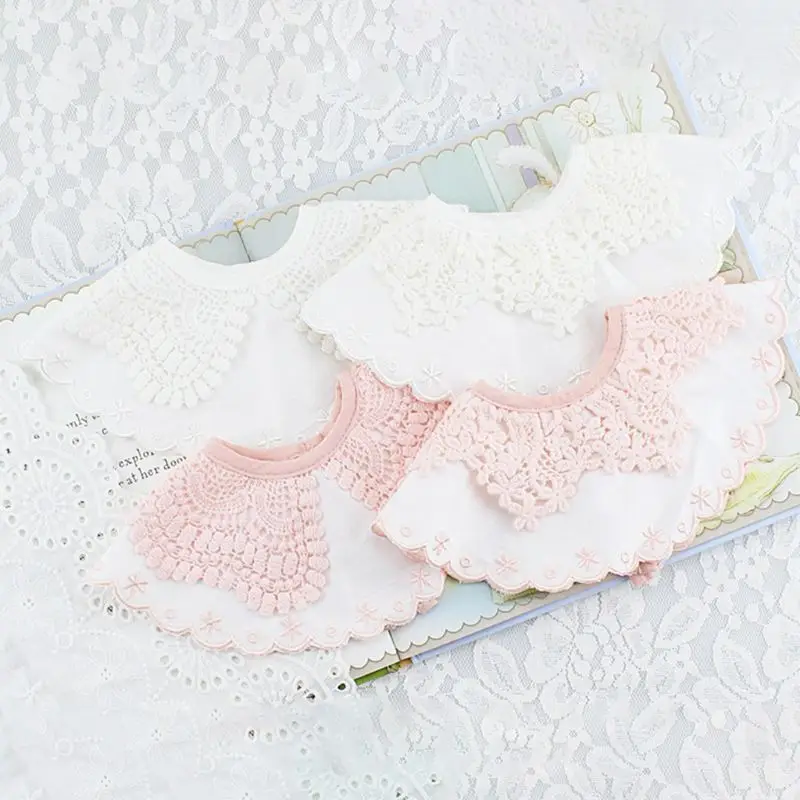 Детский нагрудник кружевное цветочное украшение слюнявчик нагрудники для