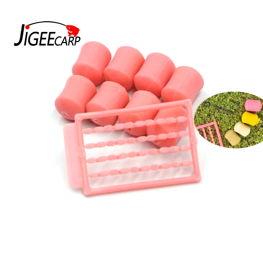 

JIGEECARP 10Sets 12mm Pink Pop-Up & Slow Sinking Plastic Dumbells Fake Carp Fishing Hook Baits Fishing Tackle