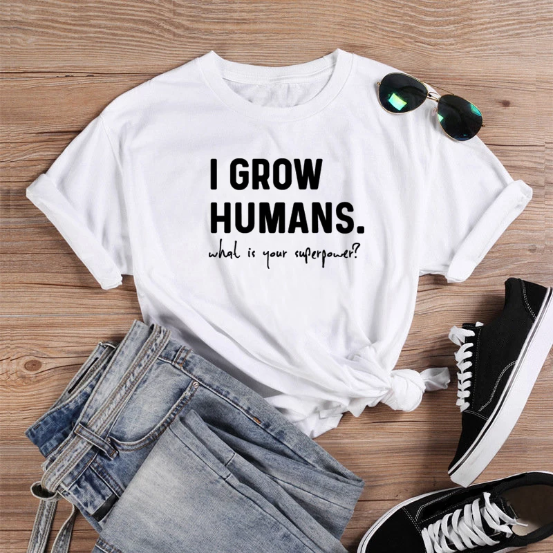 Футболка i grow Human забавная модная хипстерская футболка унисекс из 100% хлопка с