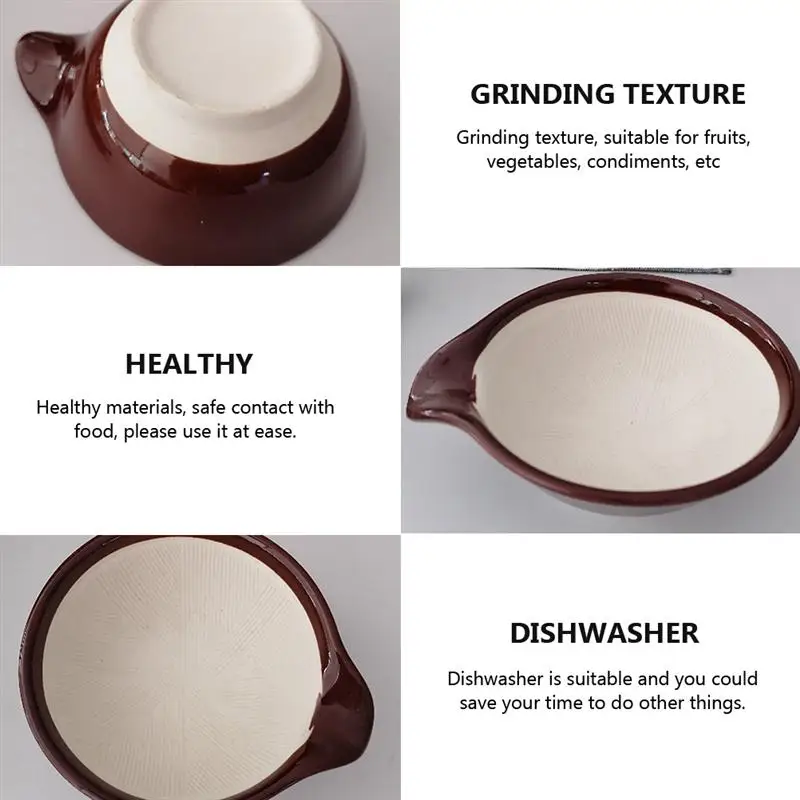 

1PC Japan Ceramic Mortar Suribachi Bowl Porcelain Ripple Ridge Bowl Tableware For Home Kitchen