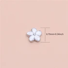 Подвески для стразы, белый цветок, из сплава, для самодельных украшений, ожерелья, 20 шт.