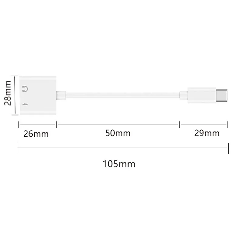 2 in 1 Type C to 3.5mm Charger Audio Adapter Headphone Jack Portable USB Cable UY8 | Электроника