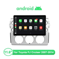 11 6 inch android 10 car radio stereo central 1 din multimedia 19201080 carplay 4g for toyota fj cruiser 2007 2014 silver color