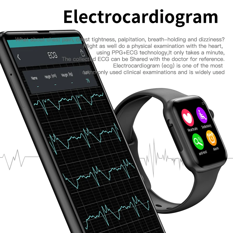 Умные часы Soulusic IWO 8 lite с Bluetooth и функцией вызова ЭКГ, монитор сердечного ритма W34, умные часы для Android iPhone xiaomi PK iwo 8 10