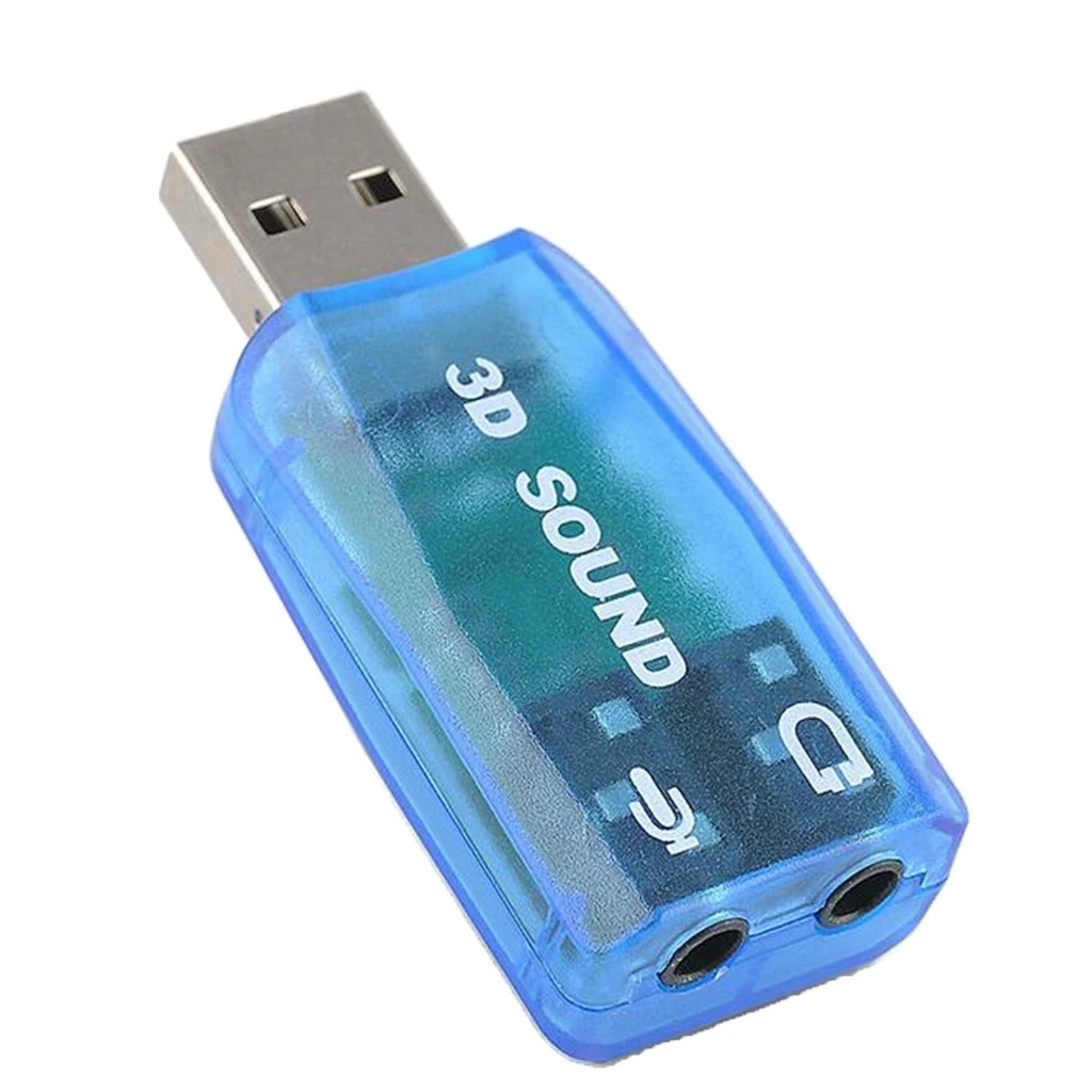 1 шт. стерео гарнитуры 5.1CH USB на 3 5 мм наушники 3D Звуковая карта аудио адаптер