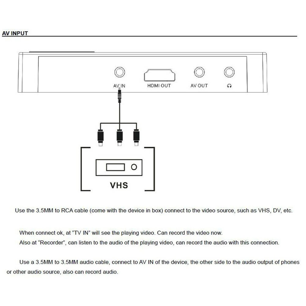 AV захват профессиональные VHS ленты видеокамера MP3 аналоговый в цифровой плеер