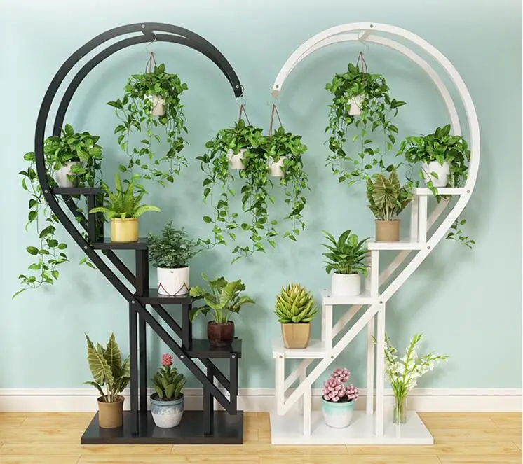 

Heart-shaped circular flower shelf multilayer indoor living room simple modern love flower shelf online celebrity shelf balcony