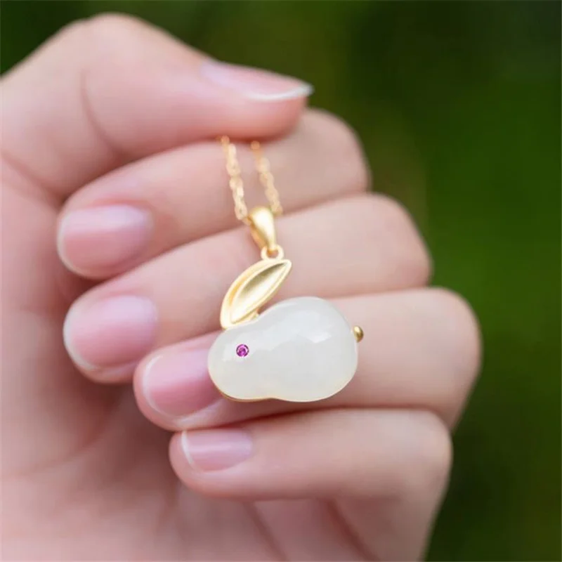 

Женское ожерелье из серебра 925 пробы с подвеской в виде кролика