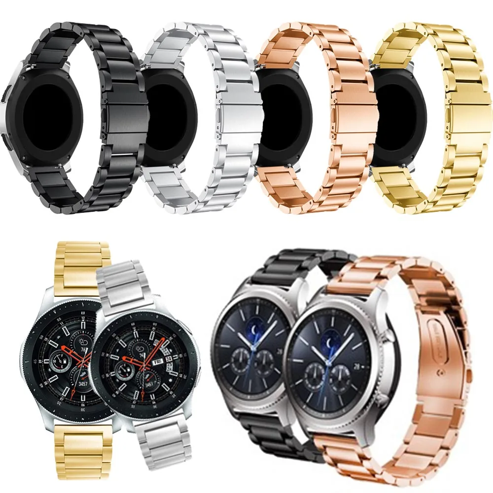 Браслет из нержавеющей стали для samsung Galaxy Watch Active & 46 мм gear S2 S3 ремешок Huami Amazfit