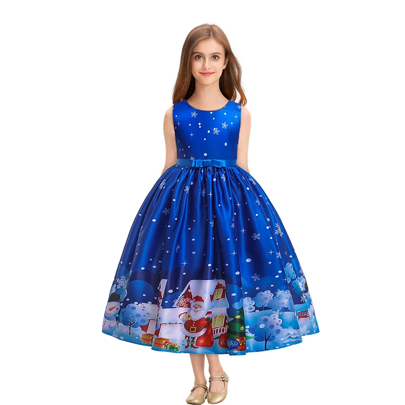 

Girls Cartoon Christmas Party Dress Santa Claus Gown Printing Kids Dresses For Teen Clothes A variety Of Styles Are Available