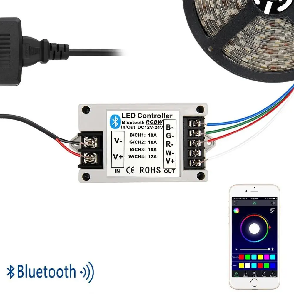 Светодиодная лента RGB/RGBW с Bluetooth-контроллером управление через приложение для iPhone