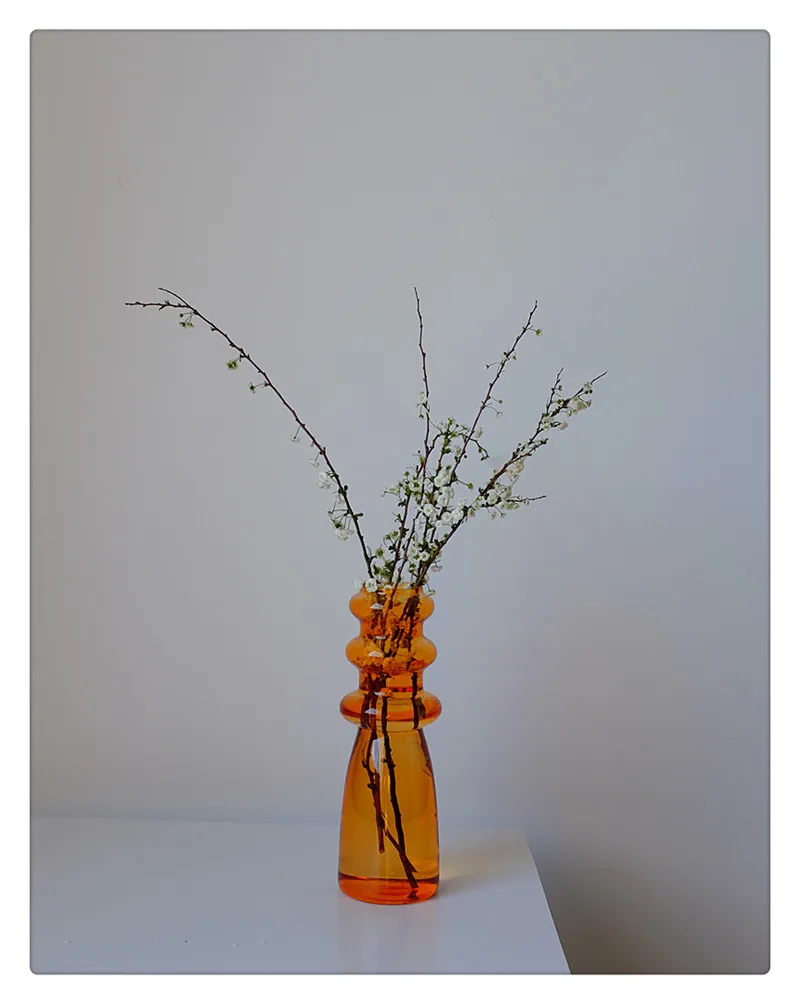 Прозрачная цветная стеклянная ваза Ins Thread украшения Ikebana цветочное украшение с