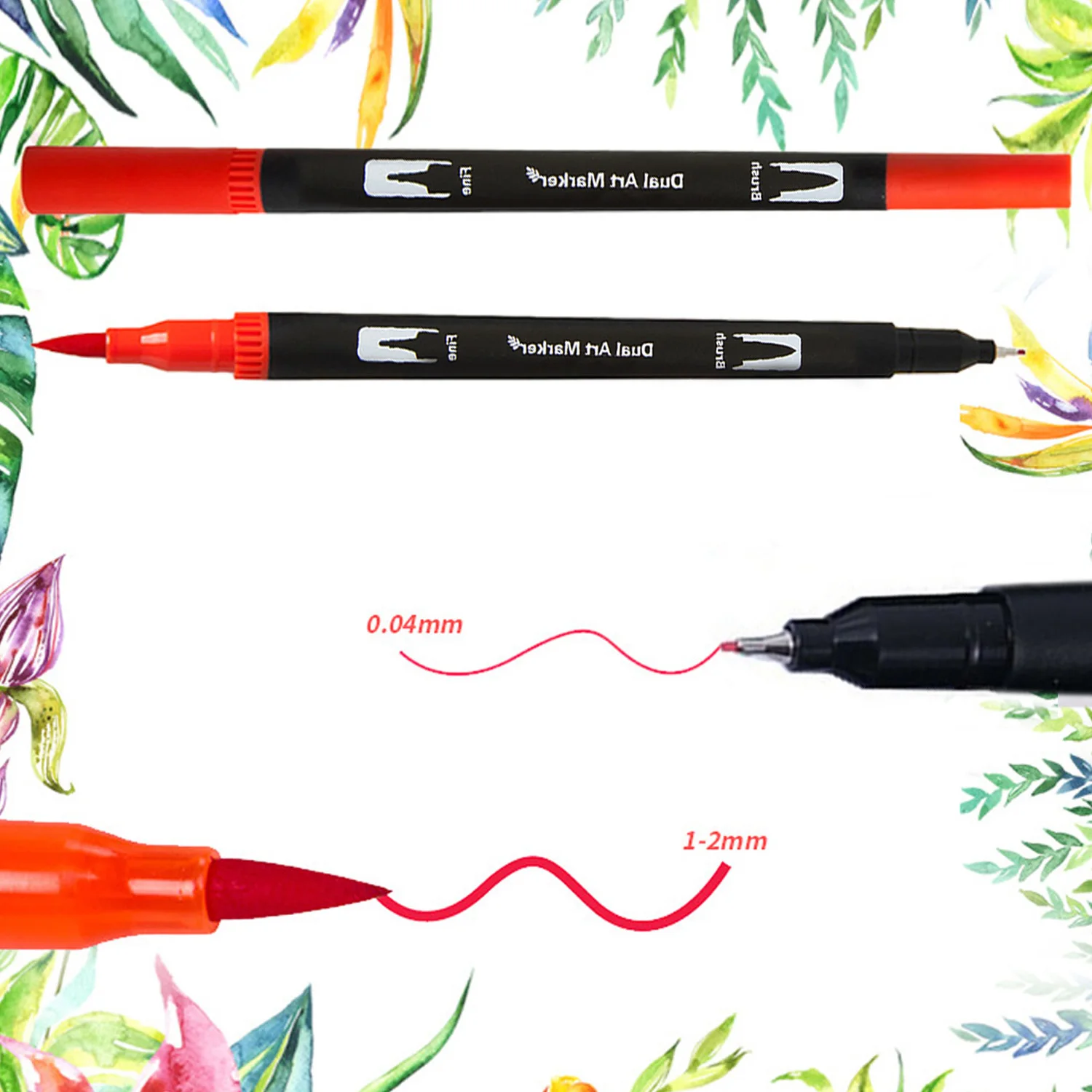 Кисть для рисования акварелью 12 цветов двойной наконечник маркер детей и