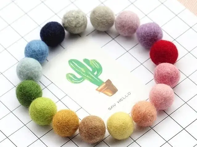 50 шт./лот DIY Lovelyl 100% шерстяные войлочные шарики круглые помпоны смешанных цветов