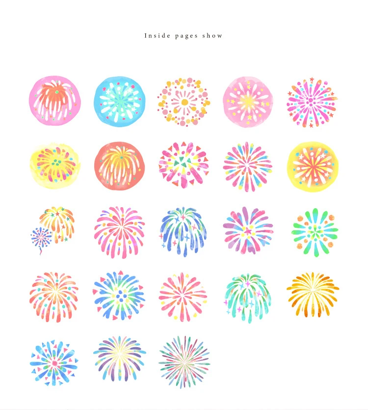 

46PCS/PACK Kawaii Cute Fireworks Sticker Paper Stickers Marker Book Diary Label Decorate School Stationery Scrapbooking sl2865