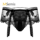 Мужское сексуальное нижнее белье, трусы с Т-образной застежкой, с маленьким бантом, мужское кружевное нижнее белье, трусы