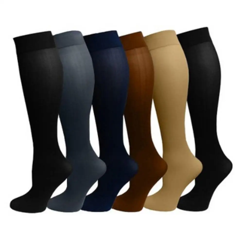 KLV 1Pair Unisex Compression Long Socks Women Men Pure Color Leg Solid Slim Knee length CFWS | Мужская одежда