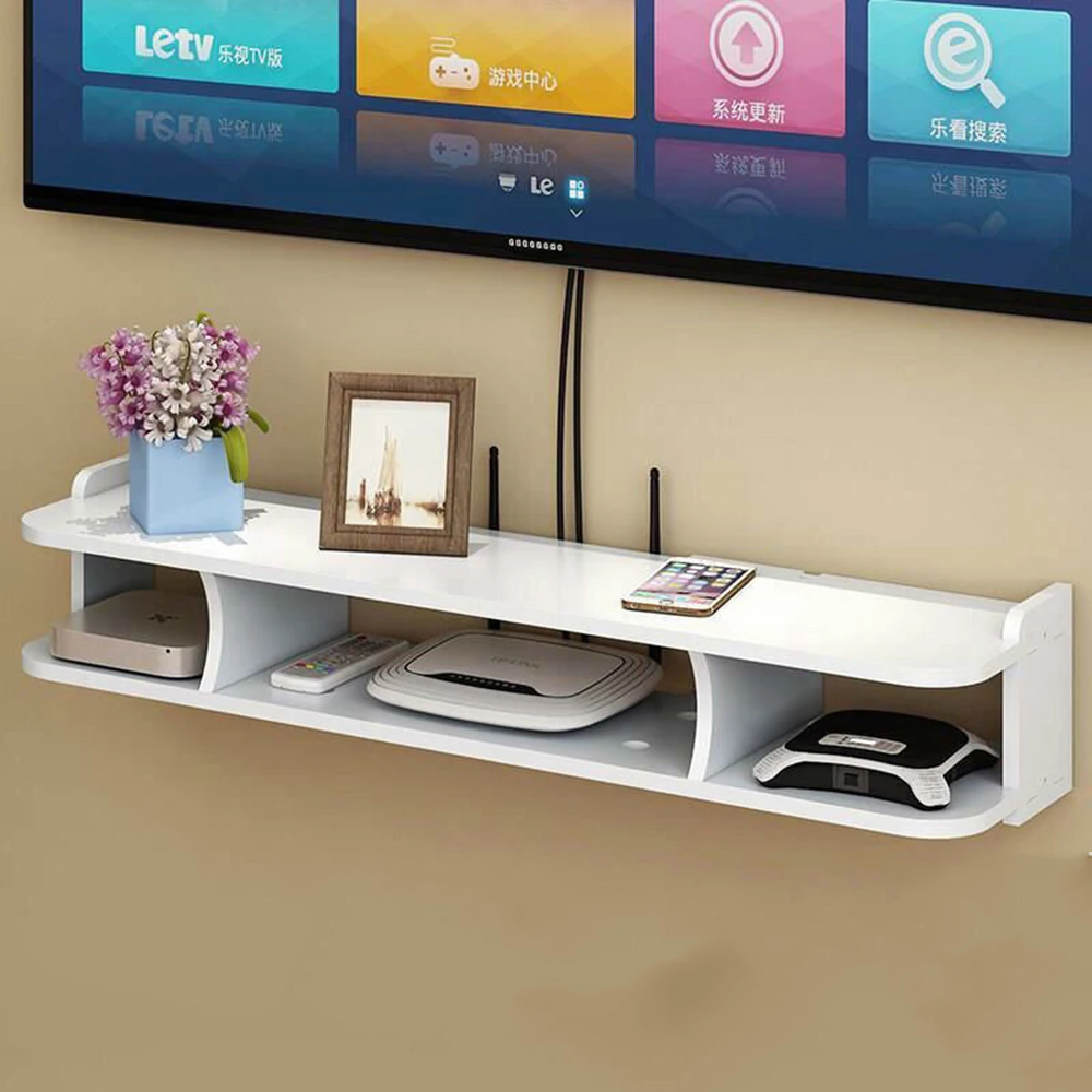 

Drawer Organizer Punch-Free Living Room TV Wall Set-Rop Box Rack Router Storage Box Wall Hanging Decorative Partition Bedroom
