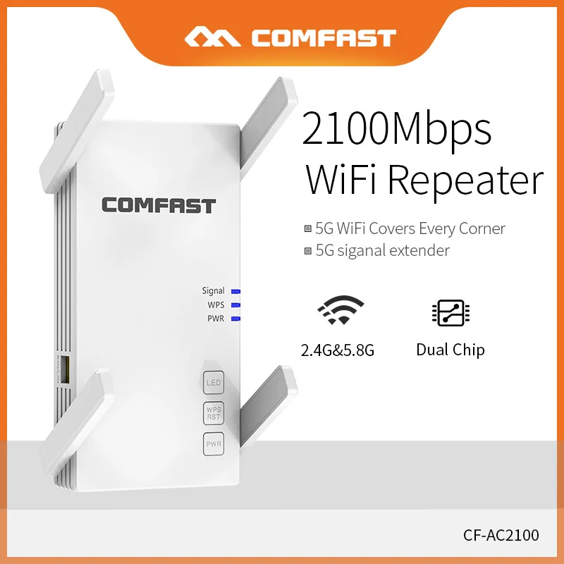 Comfast 2100 Мбит/с двухдиапазонный беспроводной Wi Fi ретранслятор/расширитель 5G