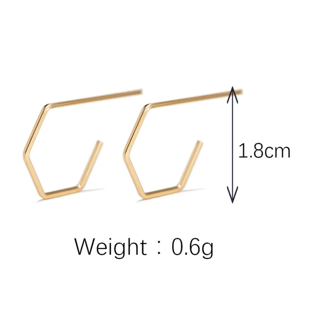 2 пары святить шестиугольник серьги для женщин металлические геометрические boucles