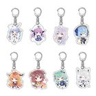 Kawaii Hololive Vtuber брелок Usada Beijing Ora Fubuki Okayu Korone фигуры брелок модный мультяшный принт акриловая подвеска брелок