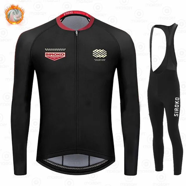 

2021 NEW SIROKO Winter Cycling Wear MTB Bike Clothing Pro Team Ropa Ciclismo Hombre Fleece MTB Bike Clothing Cycling Bib Set