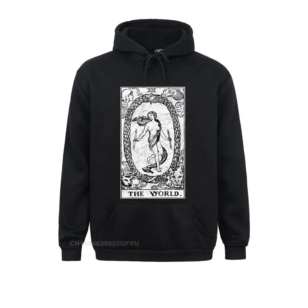 Men The World Tarot Card Major Arcana Fortune Telling Occult Women 2021 Cotton Clothes Casual Hoodie