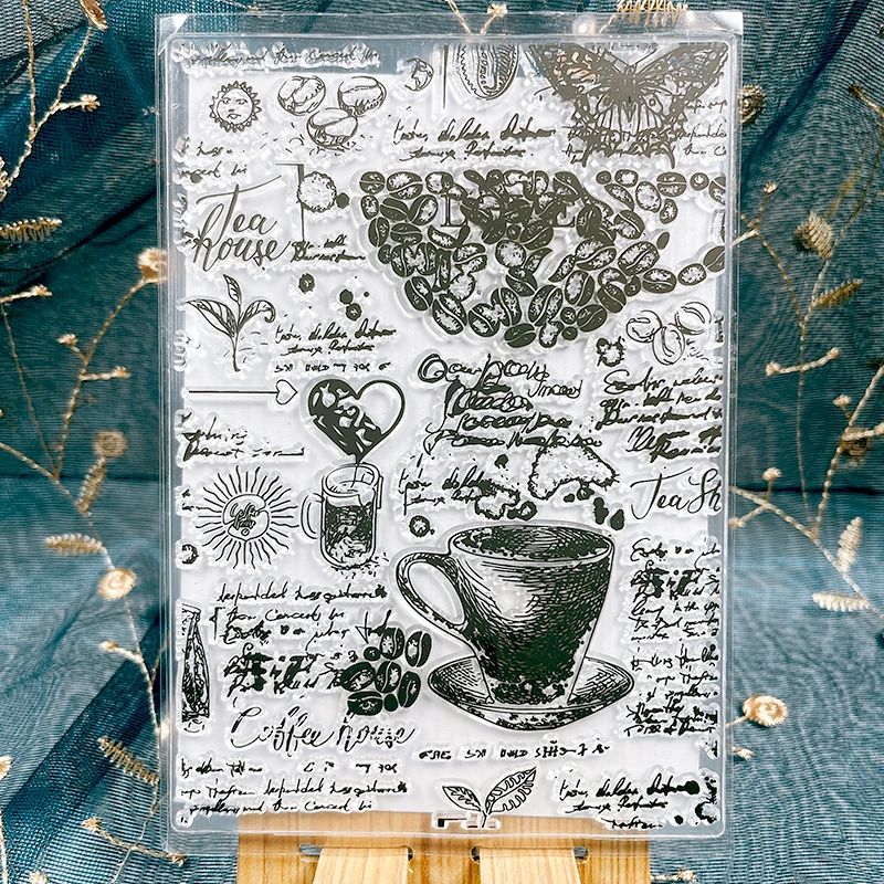 Panalisacraft винтажный кофейный штамп прозрачные силиконовые штампы для сделай сам