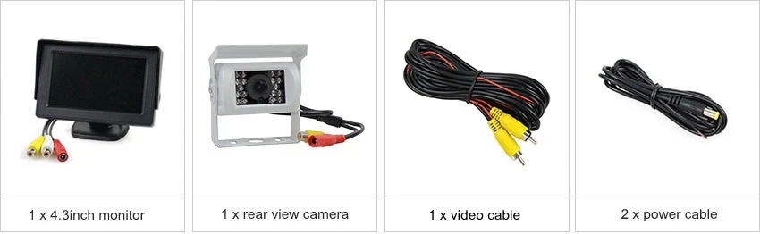 DIYKIT 4,3 дюймов автомобильный монитор заднего вида водонепроницаемый резервная камера заднего вида Система помощи при парковке для грузовых автомобилей